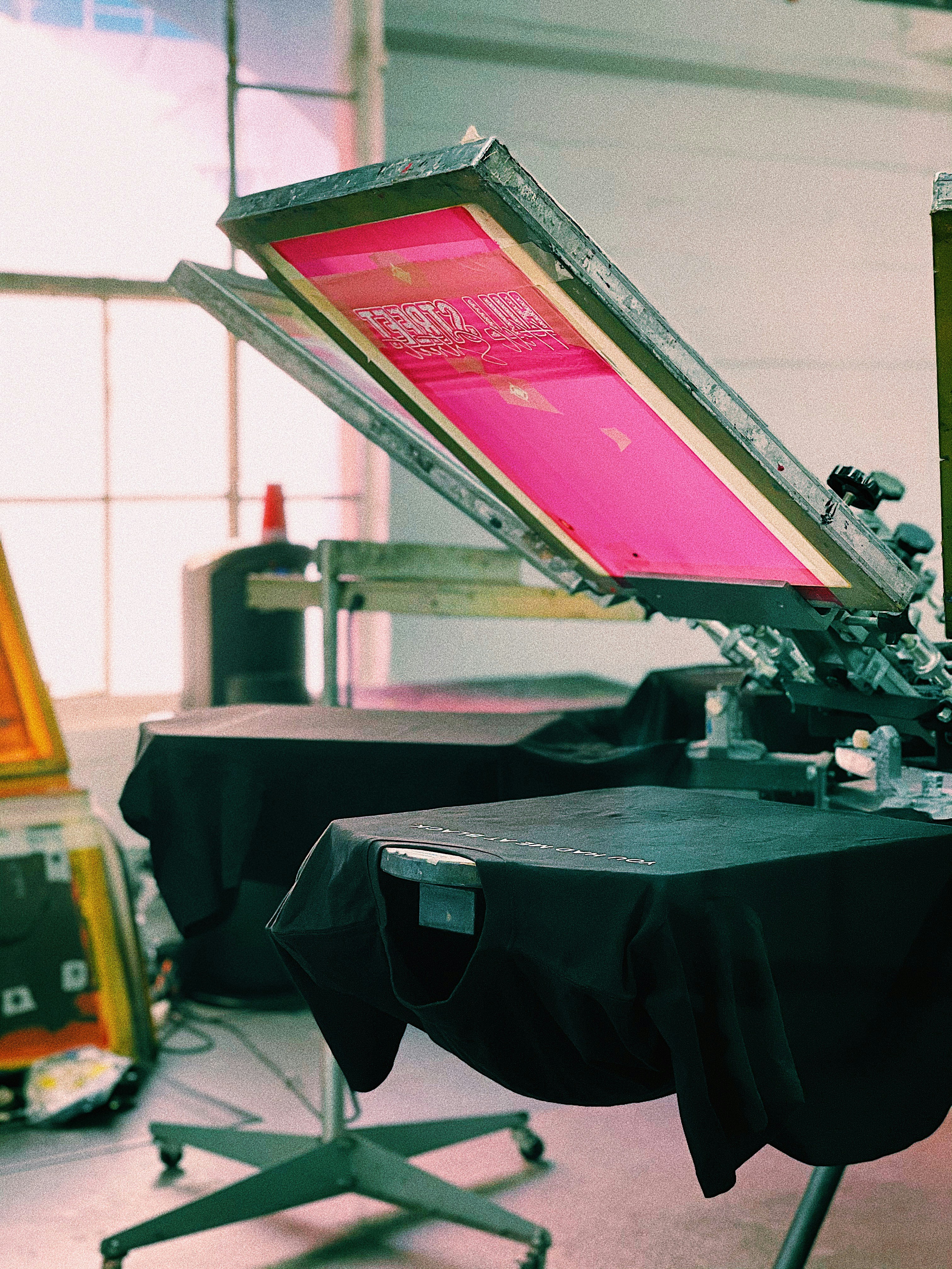 Screen printing press setup